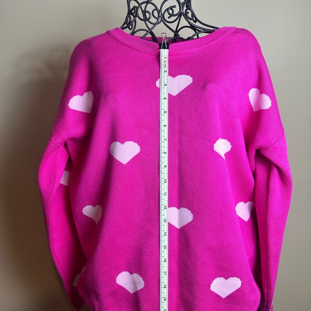 Vibrant Pink Heart Sweater